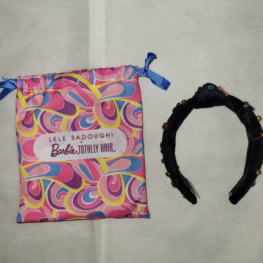 Lele sadoughi x barbie totally hair kids embellished crystal knotted headband